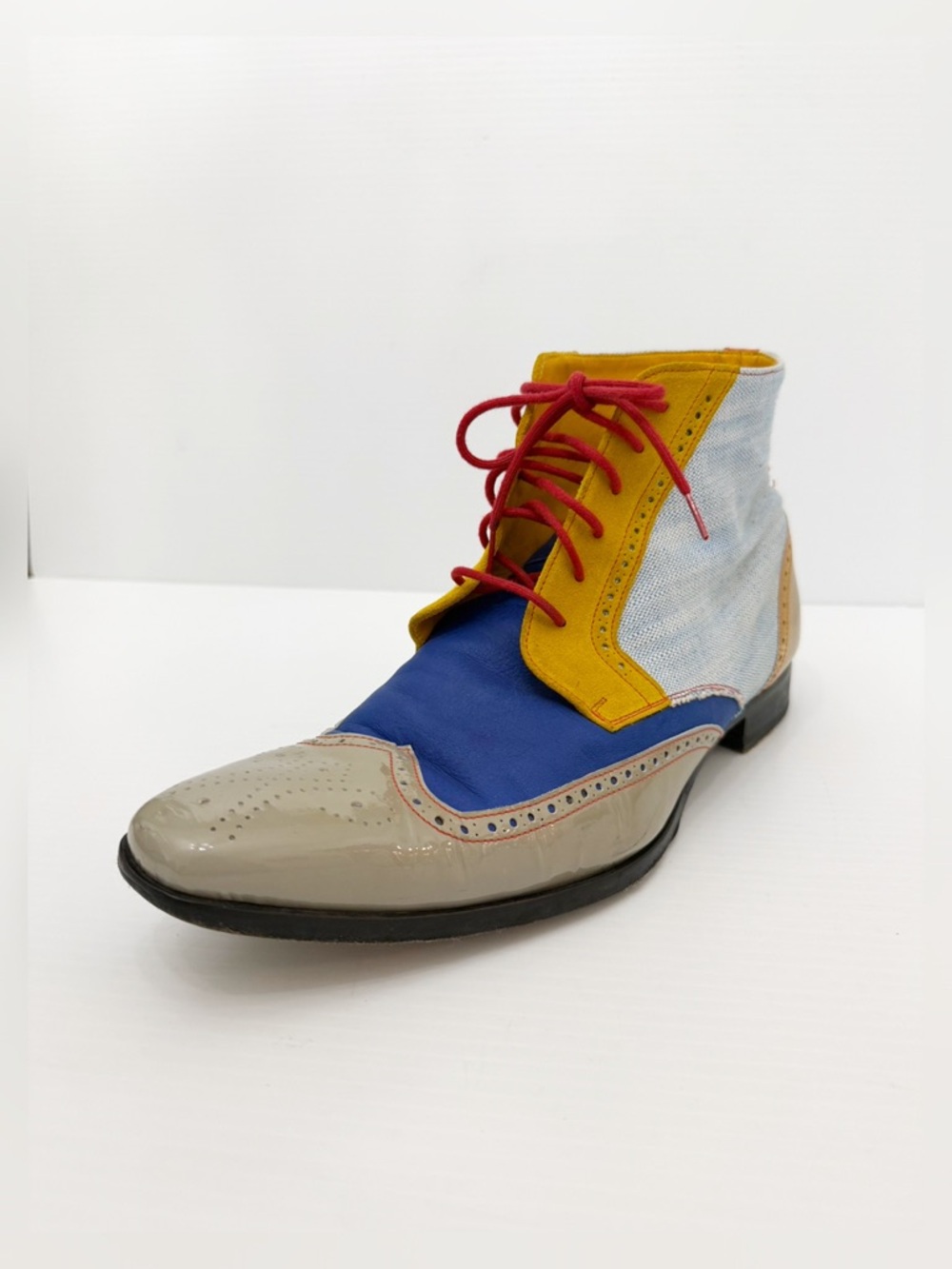 Undandy Custom Handmade Colorblock Lace-Up Brogue Boot - 45